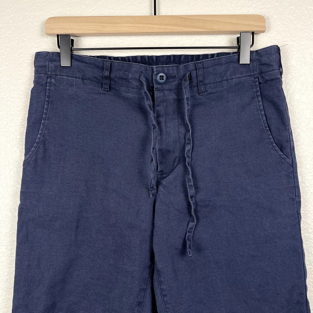 SHIPS Safilin For Ships Navy‎ Linen Flax Chino Trouser Pants Medium Japanese - Picture 4 of 13